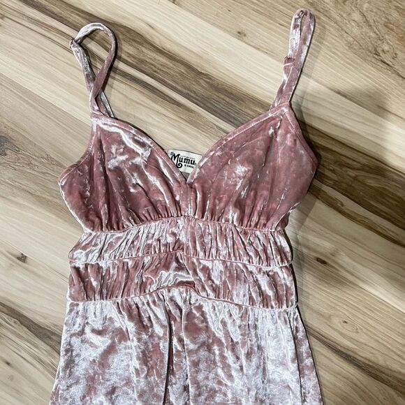 Show Me Your Mumu Aurora Pink Velvet Empire Waist Maxi Dress Women’s XS - Picture 5 of 5